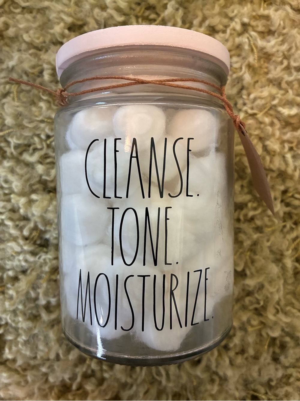 Rae Dunn White Cotton Balls Jar